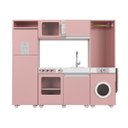 Ver mais imagens de Cozinha Infantil Luli C/ Refrigerador,fogão,microondas,maq.lavar - Rose