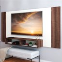 Ver imagem 1 de Painel para TV Até 55 Polegadas Orlando 2 Nichos Castanho/Off White - Panorama Móveis