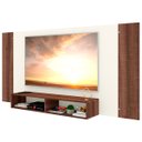 Ver imagem 3 de Painel para TV Até 55 Polegadas Orlando 2 Nichos Castanho/Off White - Panorama Móveis