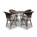 Ver imagem 1 de Conjunto de Mesa Fibra Sintética Amsterdã - 4 Poltronas + 1 Mesa - Tecido Corda Náutica