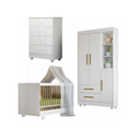 Ver imagem 1 de Quarto Bebê Branco com Berço ,guarda Roupa, Cômoda e Colchão