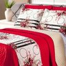Cobre Leito Laura Casal 6 Pecas - Floral Vermelho-preto - 5