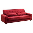Ver imagem 1 de Sofá Cama 3 Lugares Speciale Montana Suede Pena Vinho Drossi