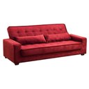 Ver imagem 3 de Sofá Cama 3 Lugares Speciale Montana Suede Pena Vinho Drossi