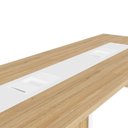 Ver imagem 6 de Mesa de Reunião 360m Corporativa 6 Pessoas com Caixa de Tomadas Corporate Marrom/Macadâmia/Branco