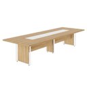 Ver imagem 1 de Mesa de Reunião 360m Corporativa 6 Pessoas com Caixa de Tomadas Corporate Marrom/Macadâmia/Branco