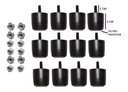 Ver imagem 1 de Kit com 12 Mini Pés Preto 3 Cm C/ Porcas P/ Cama Box Baú Queen King