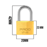 Cadeado Pado 20 Mm Mesma Chave Segredo Com 5 Unidades CADEADO LT-20MM SEGREDOS IGUAIS S1 - 2