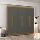 Ver imagem 1 de Guarda Roupa Casal Ule 6 Portas de Bater 2 Gavetas MDP Nature Alasca Mobiliart
