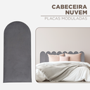 Ver imagem 2 de Cabeceira Casal Design Nuvem 45cm 7 Placas em Suede Macio:chumbo