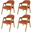 Ver imagem 1 de Kit 4 Cadeiras de Jantar e Estar Living Estofada Nadja L02 Linho Terracota - Lyam Decor