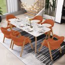 Ver imagem 2 de Kit 4 Cadeiras de Jantar e Estar Living Estofada Nadja L02 Linho Terracota - Lyam Decor