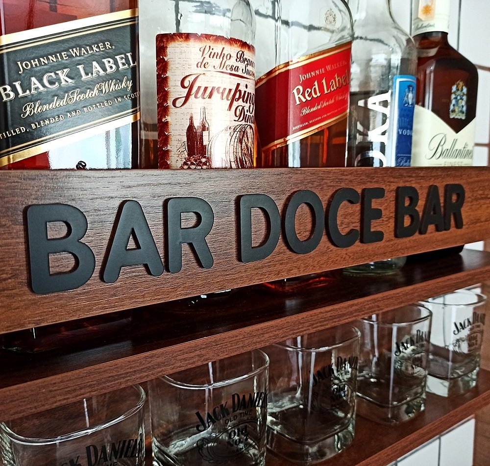 Bar de Parede barzinho decorativo adega na cor imbuia tema Bar doce bar - Co2Beer - 2