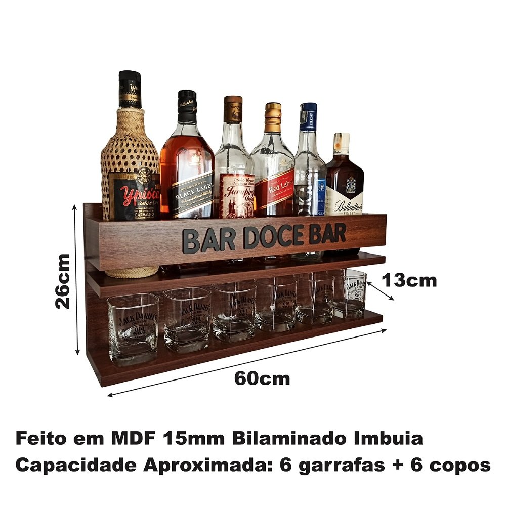 Bar de Parede barzinho decorativo adega na cor imbuia tema Bar doce bar - Co2Beer - 5