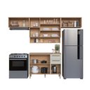 Ver imagem 7 de Cozinha Modulada 6 Peças com Tampo 120cm 8 Portas 2 Gavetas com Nicho Decorativo Isabelle Bege/Freijó/Arenas