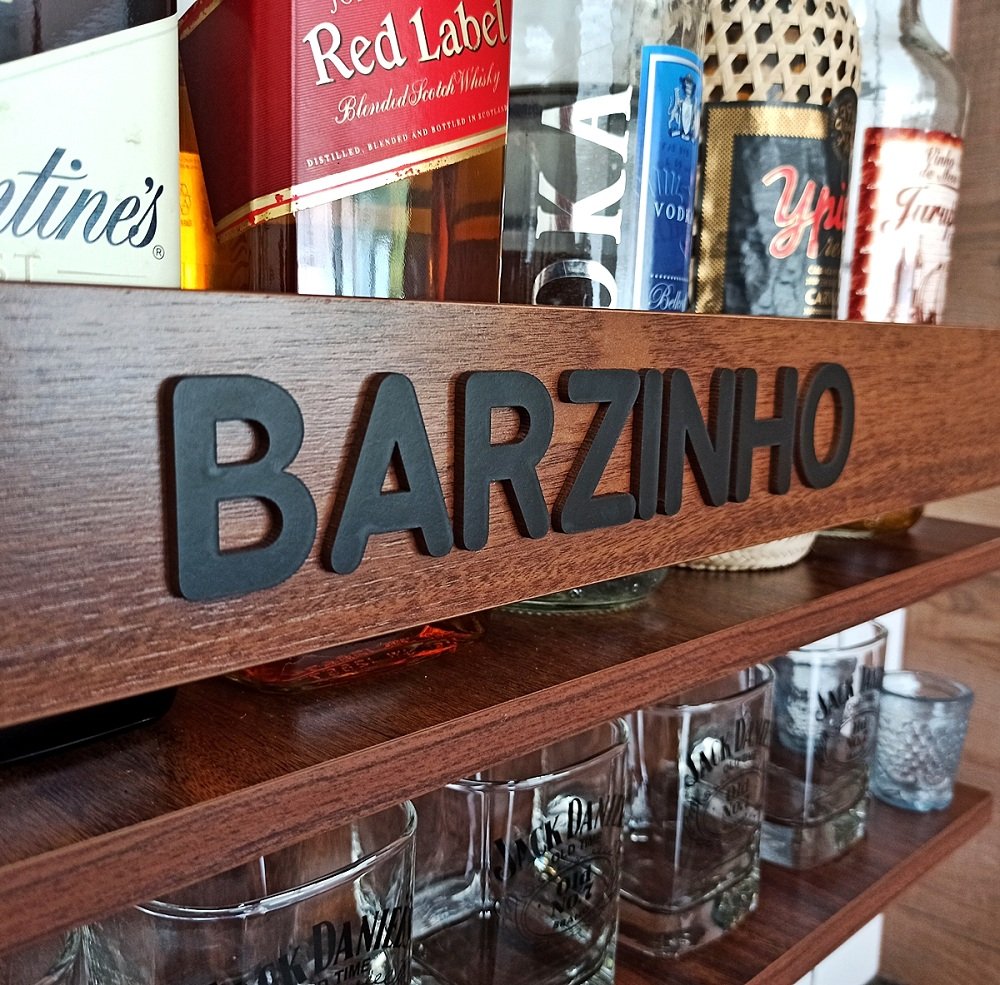 Bar de Parede barzinho decorativo adega na cor imbuia - Co2Beer - 2