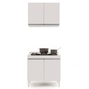 Ver imagem 2 de Armário Aéreo Califórnia e Balcão para Cooktop Flórida Branco - Lumil Móveis