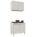 Ver imagem 1 de Armário Aéreo Califórnia e Balcão para Cooktop Flórida Branco - Lumil Móveis