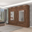 Ver imagem 1 de Guarda Roupa Casal em MDF 2 Portas de Correr Espelhos 8 Gavetas Internas Maria Panan Móveis