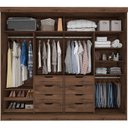 Ver imagem 2 de Guarda Roupa Casal em MDF 2 Portas de Correr Espelhos 8 Gavetas Internas Maria Panan Móveis