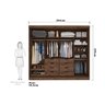 Guarda Roupa Casal em MDF 2 Portas de Correr Espelhos 8 Gavetas Internas Maria Panan Móveis - 4