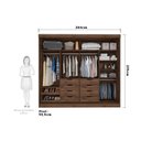 Ver imagem 4 de Guarda Roupa Casal em MDF 2 Portas de Correr Espelhos 8 Gavetas Internas Maria Panan Móveis