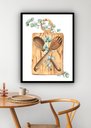 Ver imagem 1 de Quadro Decorativo Tábua Talher Folhas Cozinha - 70x50cm:moldura Preta