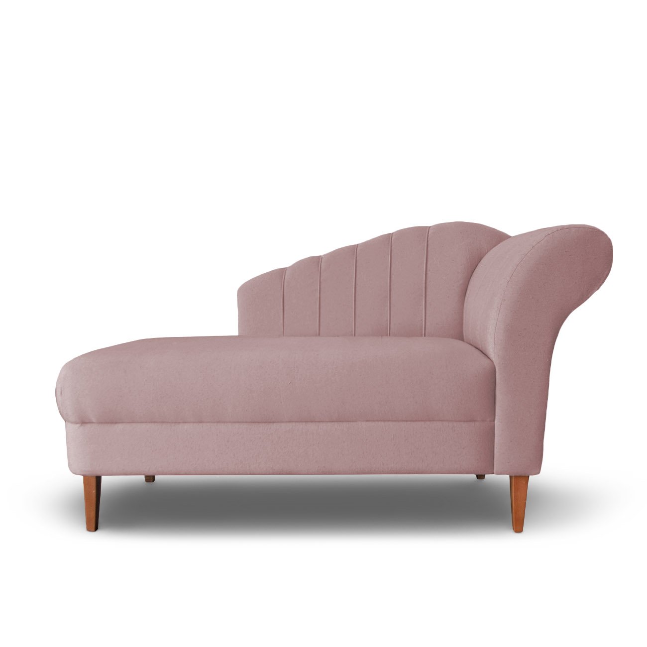 Recamier Divã Olivia 1,40cm Suede Rose - Lares Decor - 1