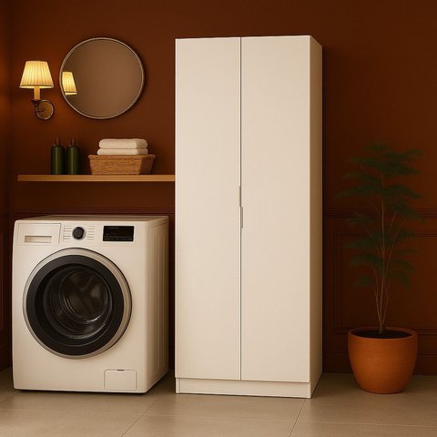 Armário Multiuso 2 Portas 6 Prateleiras Branco