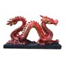 Dragão Chinês Serpente Vermelho Base Estátua Decoração - 2