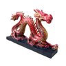 Dragão Chinês Serpente Vermelho Base Estátua Decoração - 1