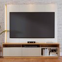 Ver imagem 2 de Estante Home Theater Jordão Off White Matte/freijó para Tv até 75” - Colibri