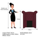 Ver imagem 2 de Kit Cabeceira Calçadeira Veneza 100cm Suede Bordô