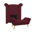 Ver imagem 1 de Kit Cabeceira Calçadeira Veneza 100cm Suede Bordô