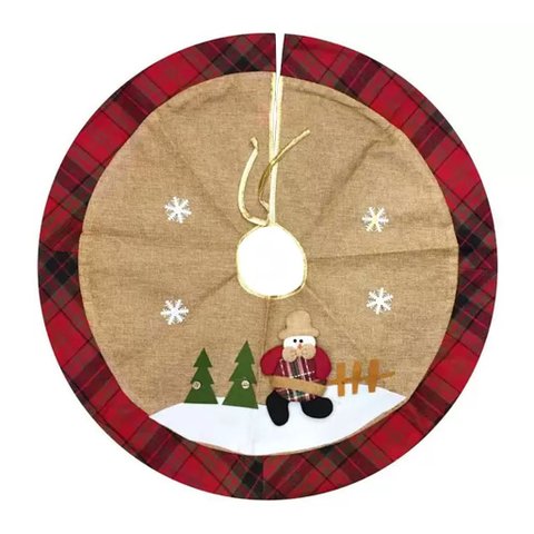Saia Para Árvore de Natal Temática Boneco De Neve 68cm