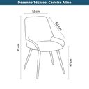 Ver imagem 6 de Kit 2 Cadeiras Giratórias Aline Rivatti 52 Cm (largura) Estofado em Pu Preto e Base em Aço