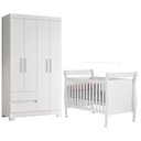Ver imagem 1 de Berço Americano Slim com Guarda Roupa Olimpia MDF Branco Flex Kit Albatroz Móveis