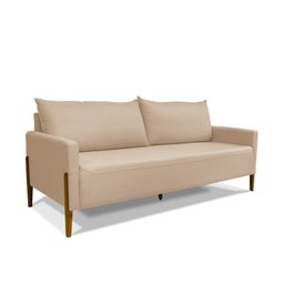 Sofá Elegance 2 Lugares 1,40m Linho Bege Recepção Consultório Clean Moderno - Lv - 2