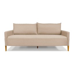 Sofá Elegance 2 Lugares 1,40m Linho Bege Recepção Consultório Clean Moderno - Lv - 3