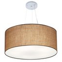 Ver imagem 1 de Lustre Pendente Cilíndrico Md-4074 Cúpula em Tecido 60x30cm Palha - Bivolt