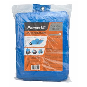 Lona de Polietileno 3x3m Impermeável com Cantos Reforçados Azul Famastil
