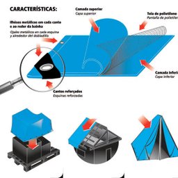 Lona de Polietileno 3x3m Impermeável com Cantos Reforçados Azul Famastil - 5