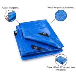 Lona de Polietileno 3x3m Impermeável com Cantos Reforçados Azul Famastil - 3