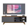 Painel De Tv Com Rack 50 Polegadas Freijó Cinza Urbano Kaysa Shop Jm - 2
