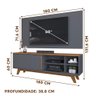 Painel De Tv Com Rack 50 Polegadas Freijó Cinza Urbano Kaysa Shop Jm - 4
