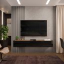 Ver imagem 1 de Rack Suspenso Future 2 Portas Dj Móveis 180,5 Cm Preto Nature