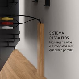 Rack Suspenso Future 2 Portas Dj Móveis 180,5 Cm Preto Nature - 6