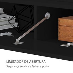 Rack Suspenso Future 2 Portas Dj Móveis 180,5 Cm Preto Nature - 4