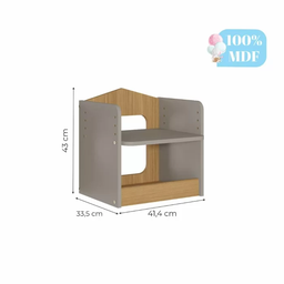 Mesa Infantil Casinha com Regulagem de Altura e Banqueta Fendi / Nature - Permobili - 6