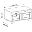Ver imagem 3 de Mesa de Centro Trama 2 Gavetas 2 Prateleiras - Carvalho / Palha